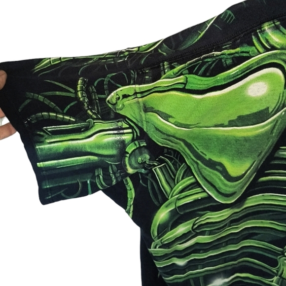 Vtg Liquid Blue 1998 | Green Terminator Skull Bone | Travis Scott | 90's vintage - Picture 7 of 14